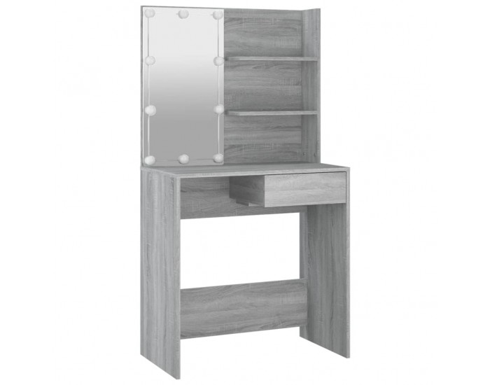 Sonata H Тоалетка с LED, сив сонома, 74,5x40x141 см