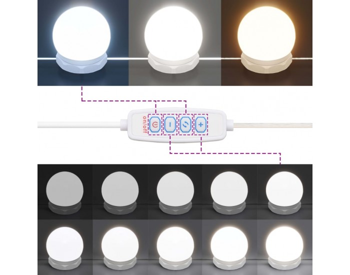 Sonata H Тоалетка с LED лампи, опушен дъб, 90x42x132,5 см