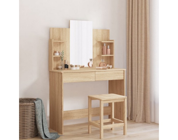 Sonata H Тоалетка с огледало, дъб сонома, 96x39x142 см