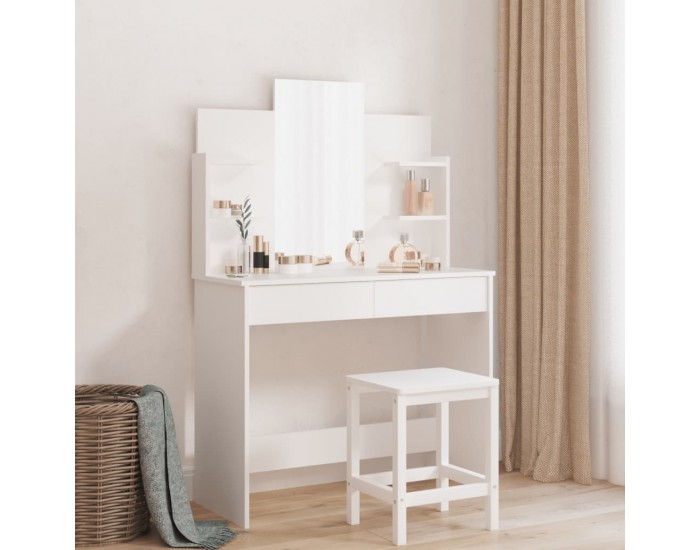 Sonata H Тоалетка с огледало, бяла, 96x39x142 см