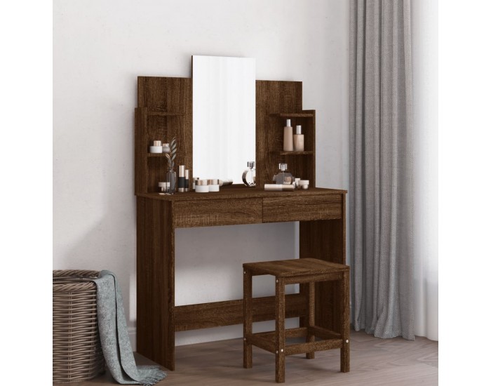 Sonata H Тоалетка с огледало, кафяв дъб, 96x39x142 см