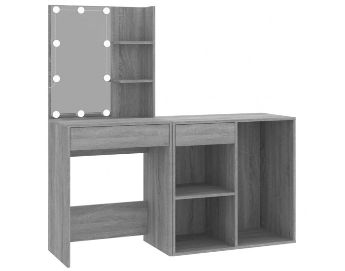 Sonata H LED тоалетка с шкаф, сив сонома, инженерно дърво