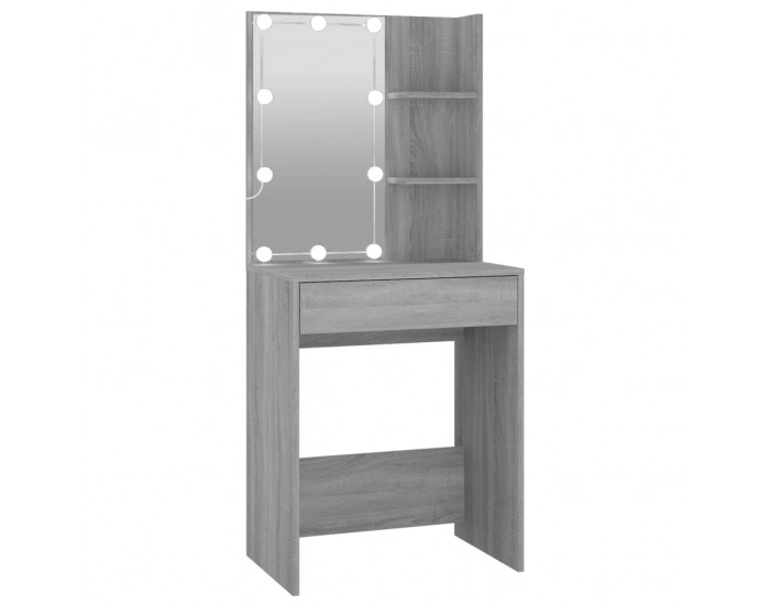 Sonata H LED тоалетка с шкаф, сив сонома, инженерно дърво