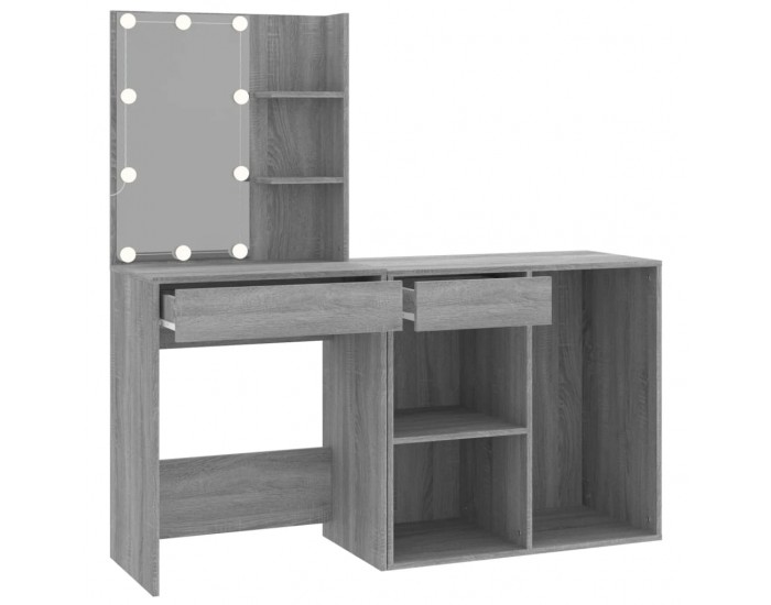 Sonata H LED тоалетка с шкаф, сив сонома, инженерно дърво