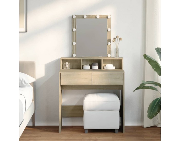 Sonata H Тоалетка с LED, дъб сонома, 80x41x144,5 см