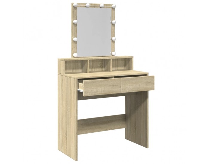 Sonata H Тоалетка с LED, дъб сонома, 80x41x144,5 см