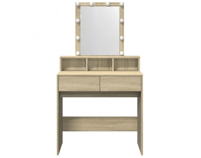 Sonata H Тоалетка с LED, дъб сонома, 80x41x144,5 см