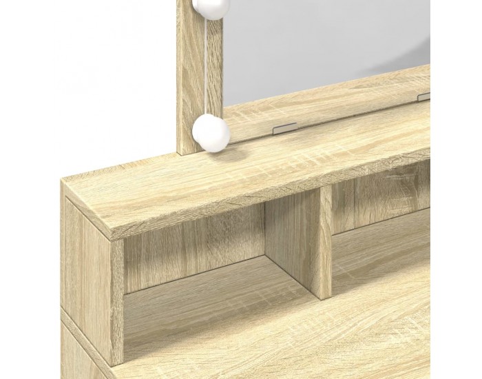 Sonata H Тоалетка с LED, дъб сонома, 80x41x144,5 см