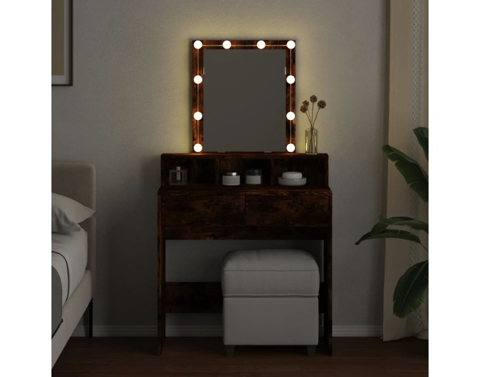 Sonata H Тоалетка с LED, опушен дъб, 80x41x144,5 см Sonata H Тоалетка с LED, опушен дъб, 80x41x144,5 см