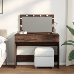 Sonata H Тоалетка с LED, кафяв дъб, 100x40x120 см - Тоалетки и Огледала