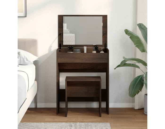 Sonata H Тоалетка и табуретка, кафяв дъб, 60x40x113,5 см