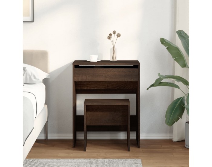 Sonata H Тоалетка и табуретка, кафяв дъб, 60x40x113,5 см