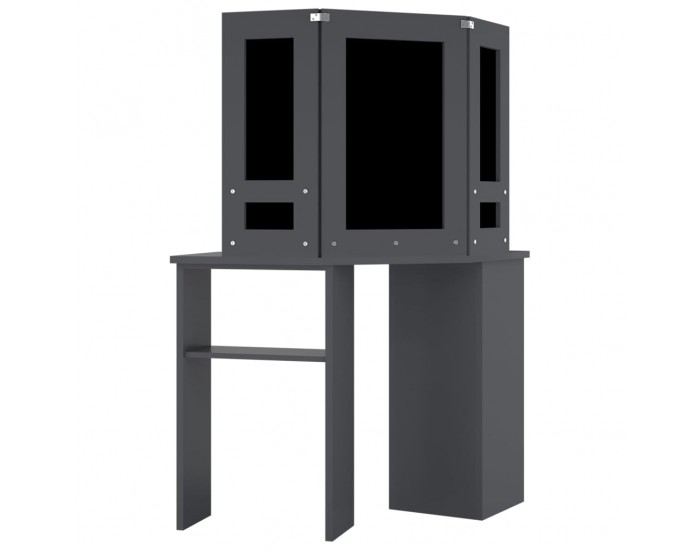 Sonata H Ъглова тоалетка с LED, сива, 111x54x141,5 см