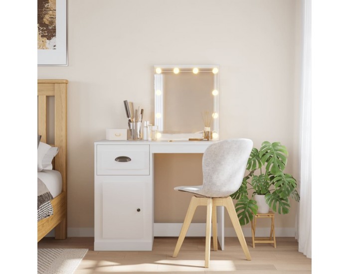 Sonata H Тоалетка с LED лампи, бяла, 90x42x132,5 см