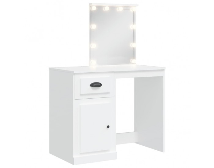 Sonata H Тоалетка с LED лампи, бяла, 90x42x132,5 см