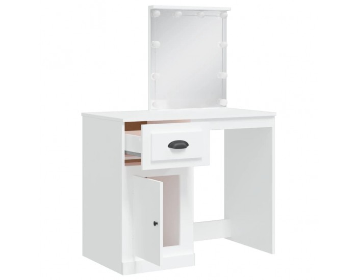 Sonata H Тоалетка с LED лампи, бяла, 90x42x132,5 см