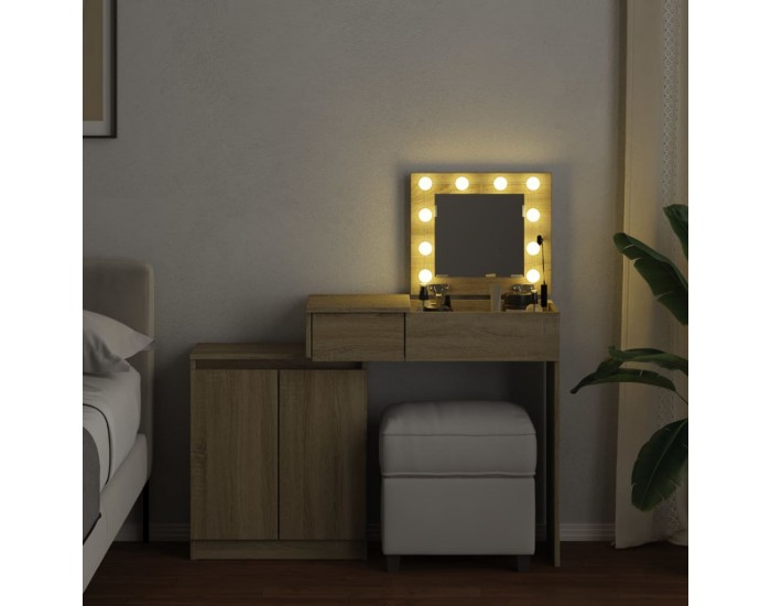 Sonata H Тоалетка с LED, дъб сонома, 115x37x110,5 см Sonata H Тоалетка с LED, дъб сонома, 115x37x110,5 см