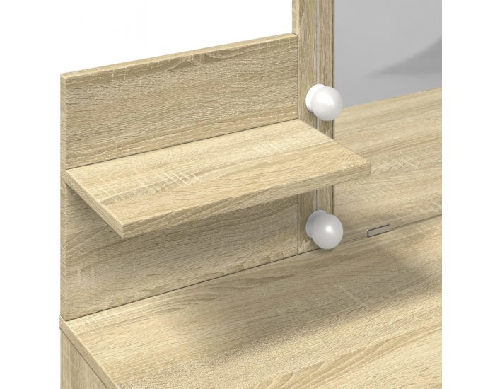 Sonata H Тоалетка с LED, дъб сонома, 100x40x130 см