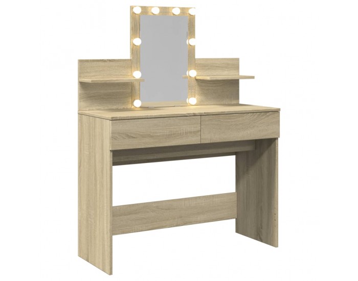 Sonata H Тоалетка с LED, дъб сонома, 100x40x130 см