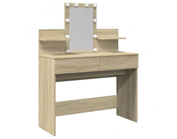 Sonata H Тоалетка с LED, дъб сонома, 100x40x130 см