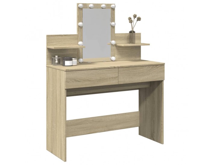 Sonata H Тоалетка с LED, дъб сонома, 100x40x130 см