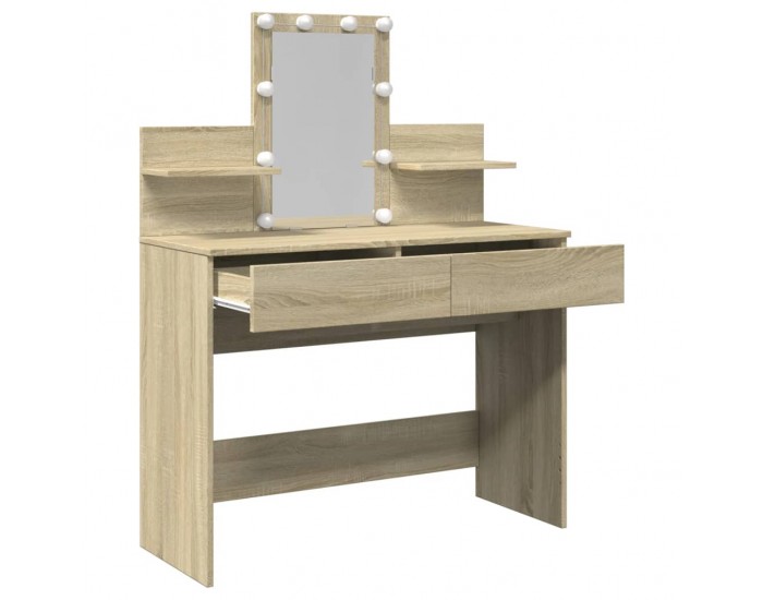 Sonata H Тоалетка с LED, дъб сонома, 100x40x130 см