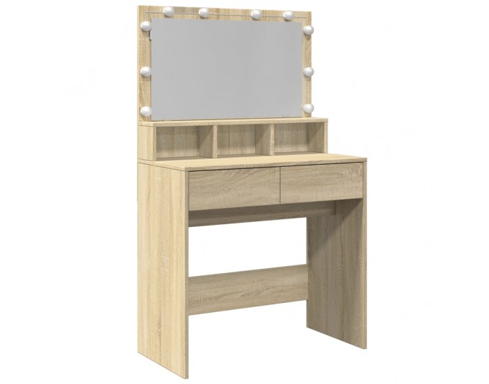 Sonata H Тоалетка с LED, дъб сонома, 80x41x134,5 см