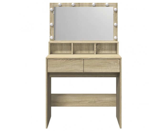 Sonata H Тоалетка с LED, дъб сонома, 80x41x134,5 см