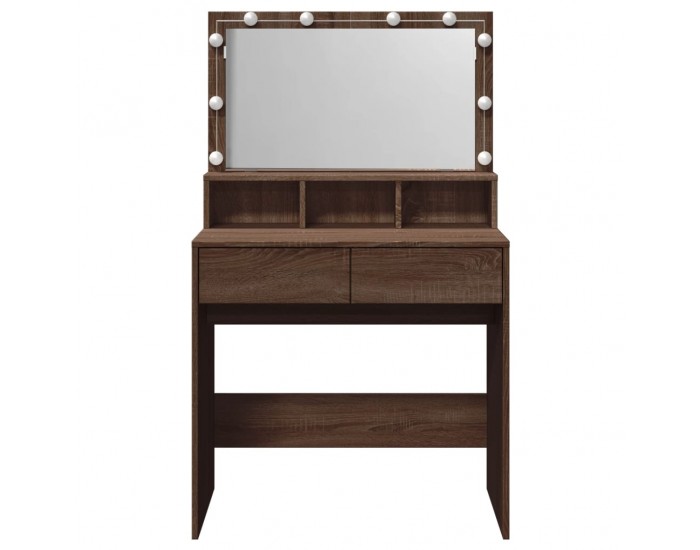 Sonata H Тоалетка с LED, кафяв дъб, 80x41x134,5 см