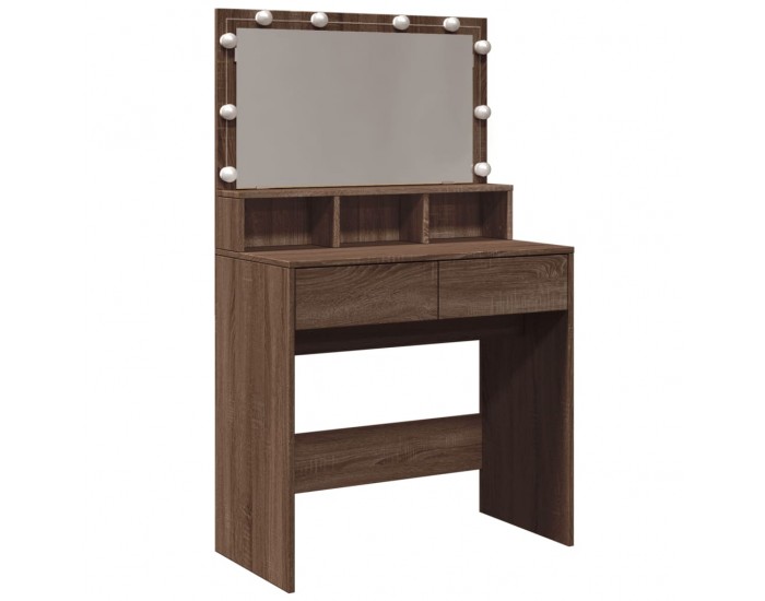 Sonata H Тоалетка с LED, кафяв дъб, 80x41x134,5 см