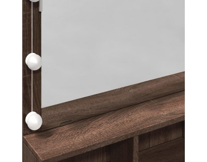 Sonata H Тоалетка с LED, кафяв дъб, 80x41x134,5 см