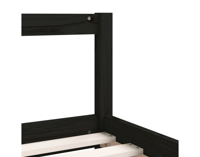 Sonata H Детска рамка за легло с чекмеджета, черна, 90x190 см, бор масив