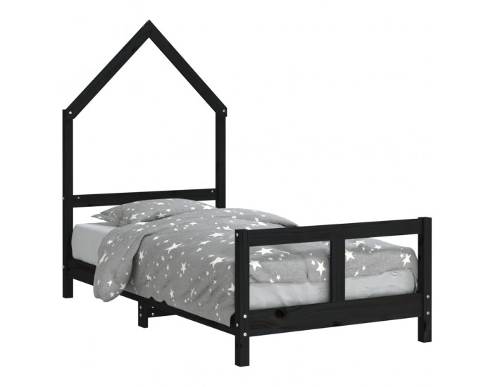 Sonata H Рамка за детско легло черна 80x160 см масивно борово дърво