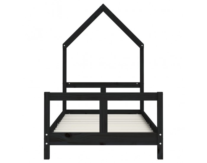 Sonata H Рамка за детско легло черна 80x160 см масивно борово дърво