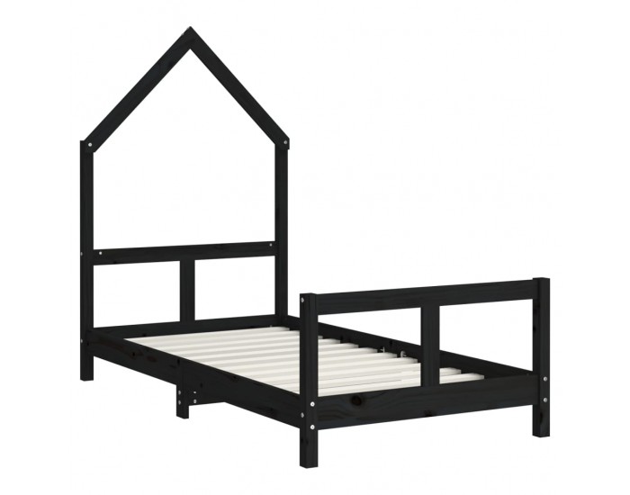 Sonata H Рамка за детско легло черна 80x160 см масивно борово дърво
