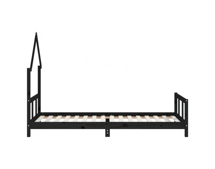 Sonata H Рамка за детско легло, черна, 90x200 см, масивно борово дърво