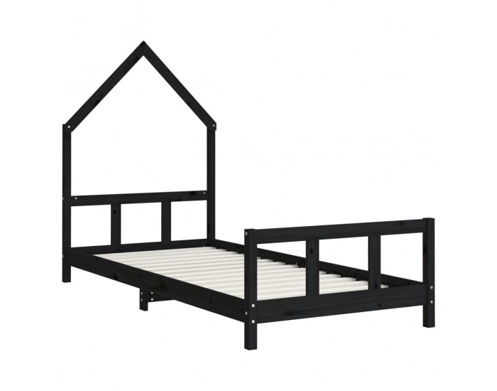 Sonata H Рамка за детско легло, черна, 90x200 см, масивно борово дърво