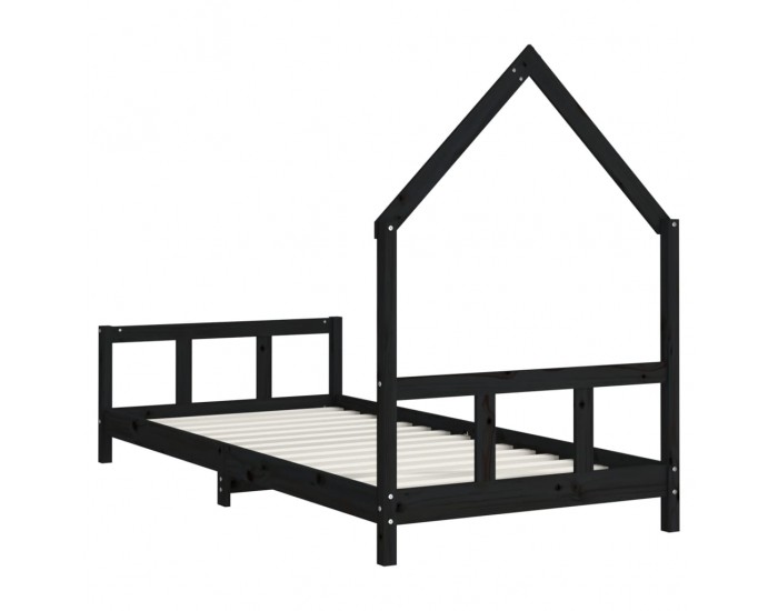Sonata H Рамка за детско легло, черна, 90x200 см, масивно борово дърво