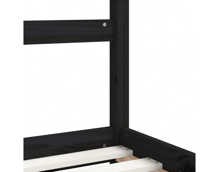 Sonata H Рамка за детско легло, черна, 90x200 см, масивно борово дърво