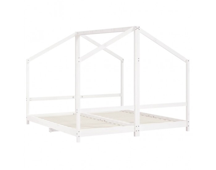 Sonata H Рамка за детско легло бяла 2x(90x190) см борово дърво масив