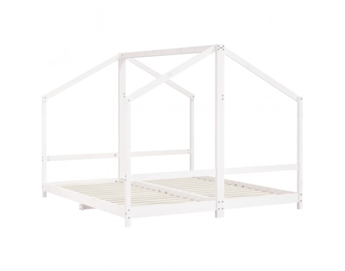 Sonata H Рамка за детско легло бяла 2x(90x200) см борово дърво масив