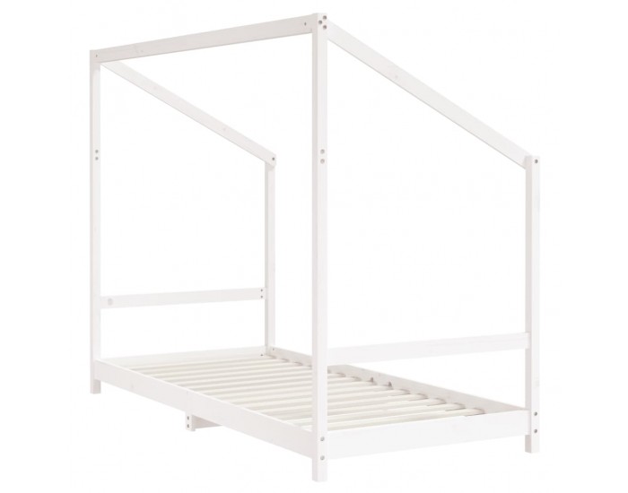 Sonata H Рамка за детско легло бяла 2x(90x200) см борово дърво масив