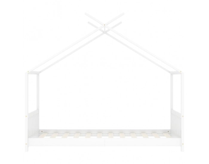Sonata H Рамка за детско легло, бяла, бор масив, 70x140 см