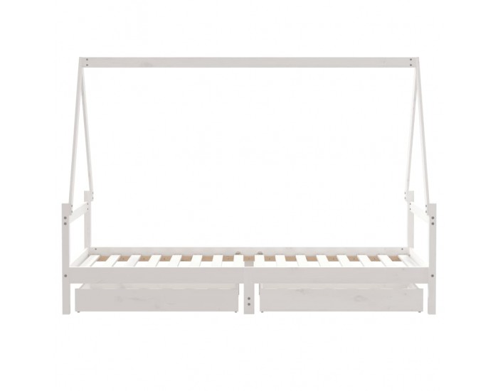 Sonata H Рамка за детско легло с чекмеджета, бяла, 80x200 см, чам масив