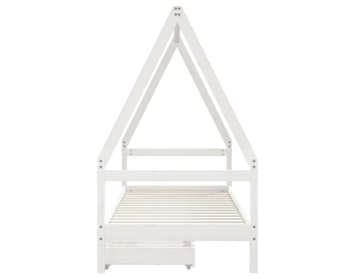 Sonata H Рамка за детско легло с чекмеджета, бяла, 80x200 см, чам масив