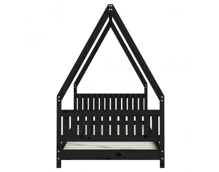 Sonata H Рамка за детско легло, черна, 90x200 см, масивно борово дърво