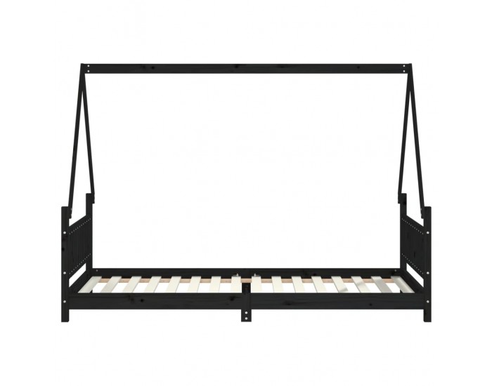 Sonata H Рамка за детско легло, черна, 90x200 см, масивно борово дърво