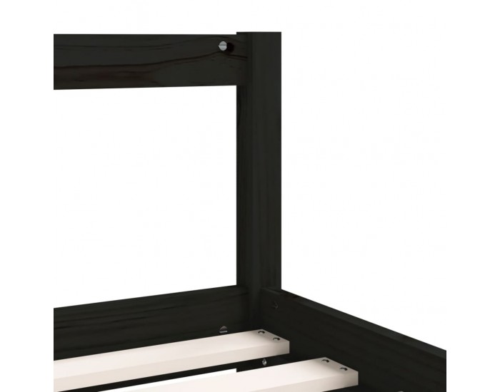 Sonata H Рамка за детско легло с чекмеджета, черно, 80x200 см, чам масив