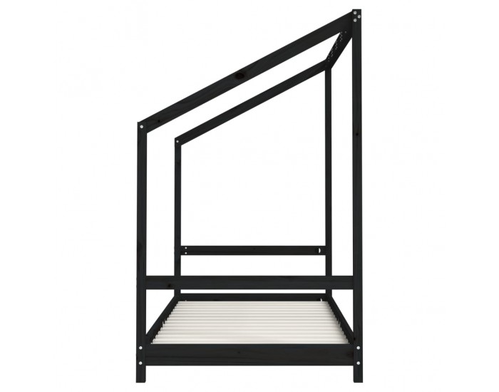 Sonata H Рамка за детско легло, черна, 90x200 см, масивно борово дърво