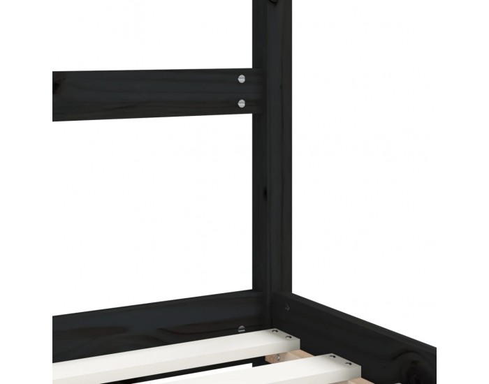 Sonata H Рамка за детско легло, черна, 90x200 см, масивно борово дърво